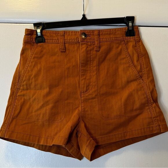 MADEWELL Camp Shorts Burnt Orange Twill Stretch High Rise #AJ524 Women’s XXS - Picture 4 of 8
